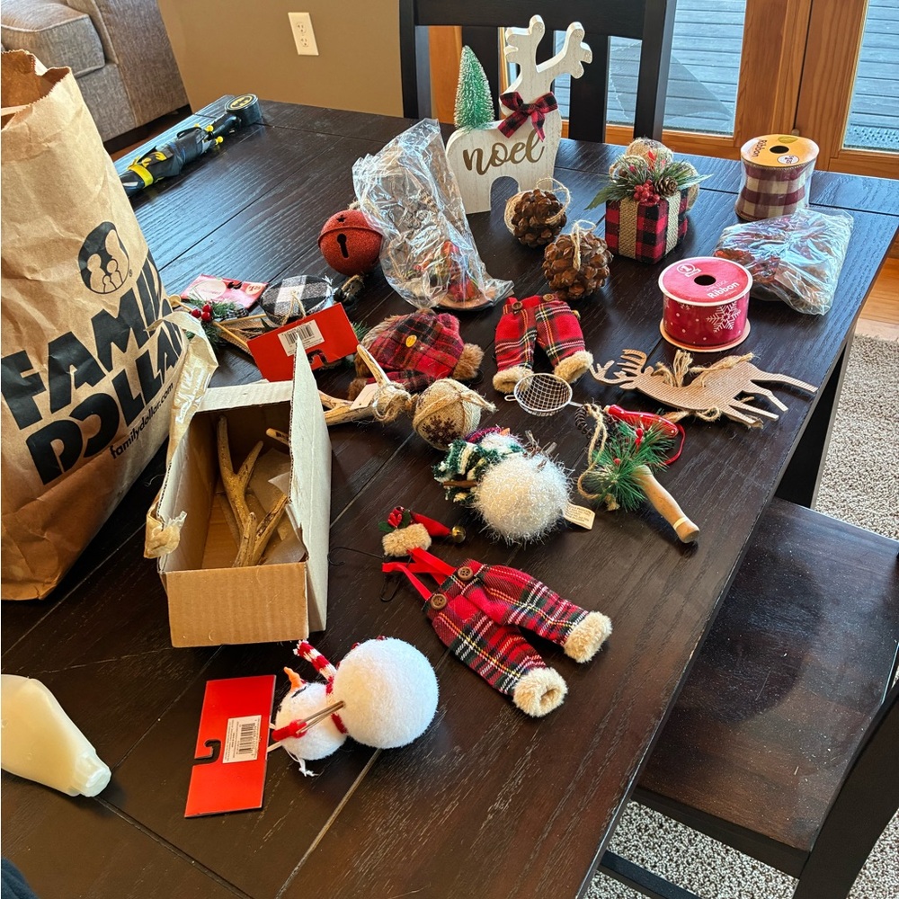 Festive Holiday Decor Set with Red and White Accents